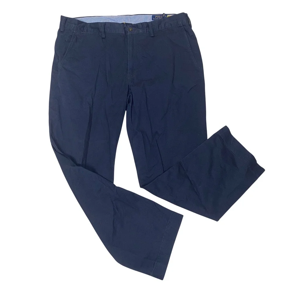 Polo Ralph Lauren The Polo Chino Mens 38 30 Navy Stretch Straight Fit Pants